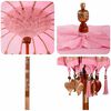 vidaXL Balinese Parasol Pink 215 x 215 x 260 cm Cotton and solid wood