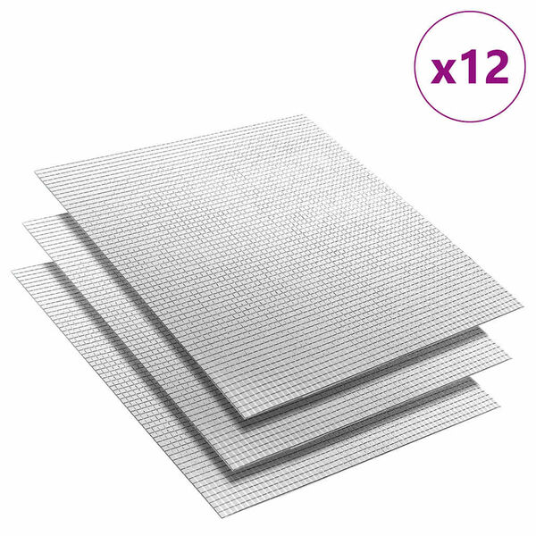 vidaXL Mirror Mosaic Tile Geometric 12 pcs Silver 30 x 30 cm Glass