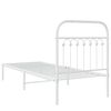 vidaXL Metal Bed Frame without Mattress with Headboard White 80x200cm