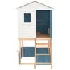 vidaXL Outdoor Playset White and Blue Solid Wood Fir