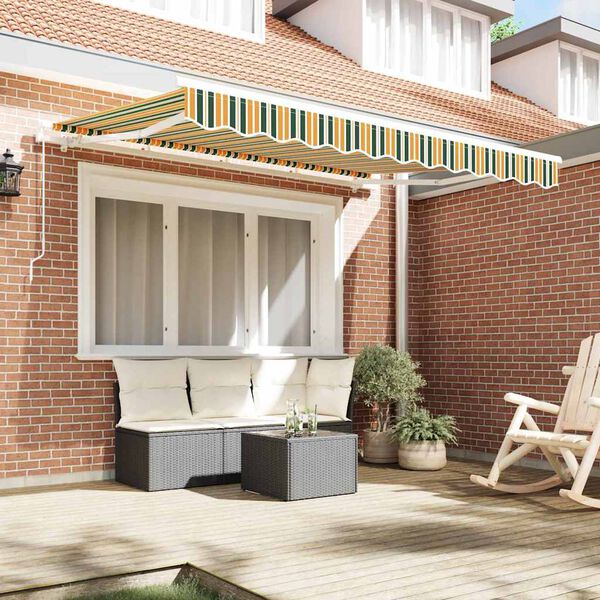 vidaXL Awning Replacement Fabric Green and yellow 3.5 x 2.5 m