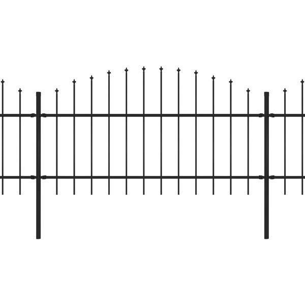 vidaXL Garden Fence with Spear Top Steel 1603.5x125 cm Black