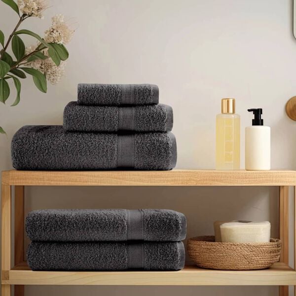 vidaXL Premium Shower Towels "SOLUND" 10 pcs Anthracite 70x140 cm 600 gsm