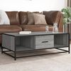 vidaXL Coffee Table Grey Sonoma 100x57x35 cm Engineered Wood and Metal