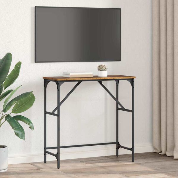 vidaXL Console Table Old Wood 75 x 32 x 75 cm Engineered Wood