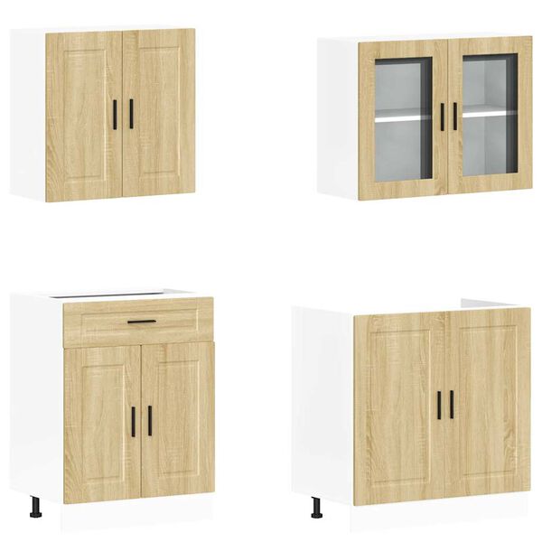 vidaXL 4 Piece Kitchen Cabinet Set Porto Sonoma Oak Engineered Wood