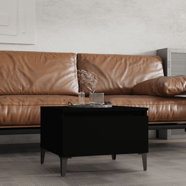 vidaXL Side Table Black 50x46x35 cm Engineered Wood