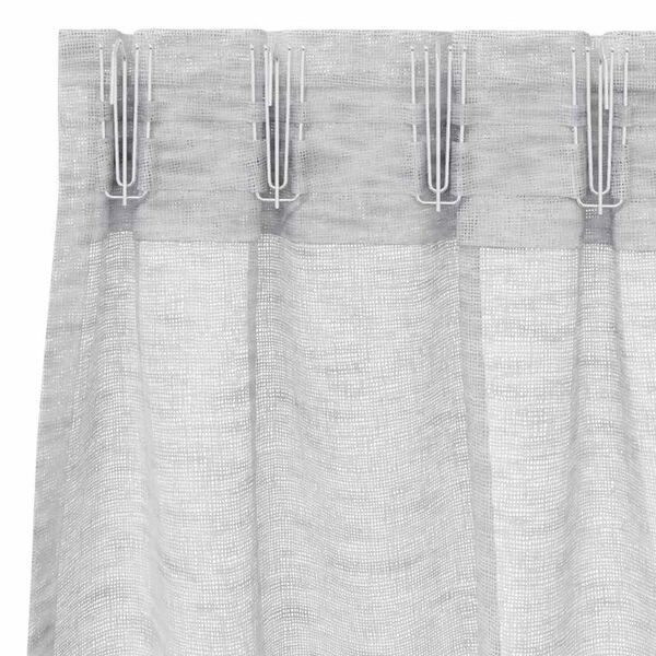 vidaXL Voile Curtain 2 pcs Light Grey 225 x 140 cm Polyester