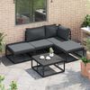 vidaXL Garden Sofa Set with Cushion 4 pcs Black Aluminium