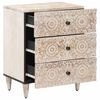 vidaXL Bed cabinet with Drawer White 50 x 33 x 60 cm Solid Mango Wood
