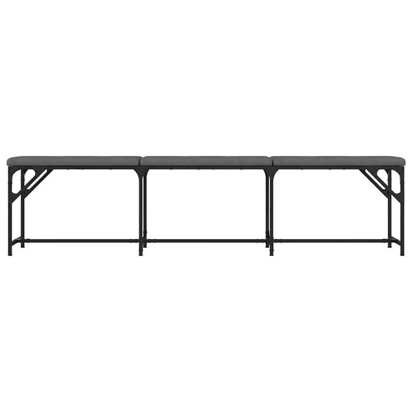 vidaXL Dining Bench Dark Grey 186x32x45 cm Steel and Fabric