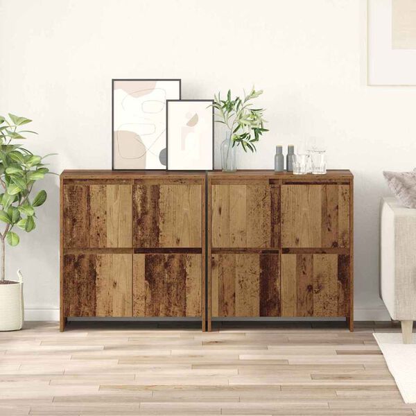 vidaXL Sideboards 2 pcs Old wood 70 x 41 x 75 cm Engineered wood