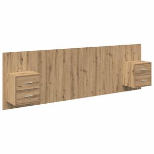 vidaXL Headboard With Cabinet 3 pcs Artisan Oak Engineered Wood