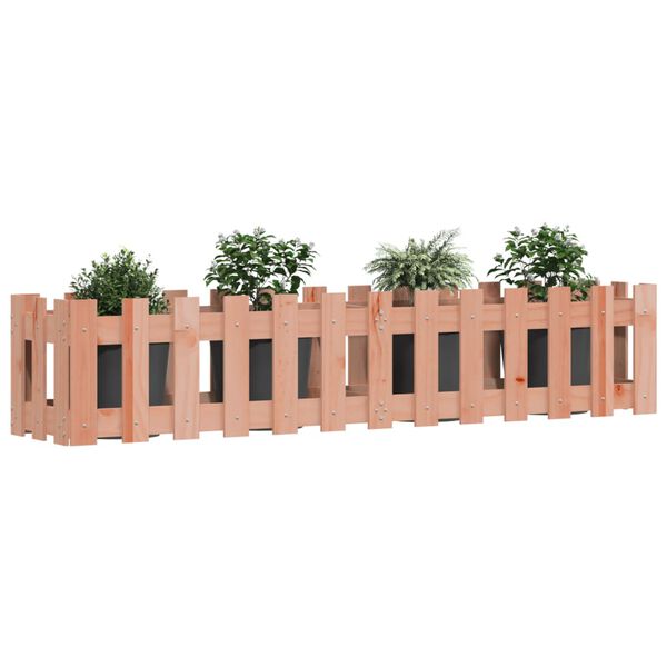 vidaXL Garden Raised Bed with Fence Design 150x30x30 cm Solid Wood Douglas