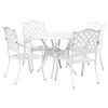 vidaXL Garden Dining Set 5 pcs White Aluminium