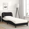 vidaXL Bed with Mattress "Hvar" Black 90x190 cm Single Faux Leather