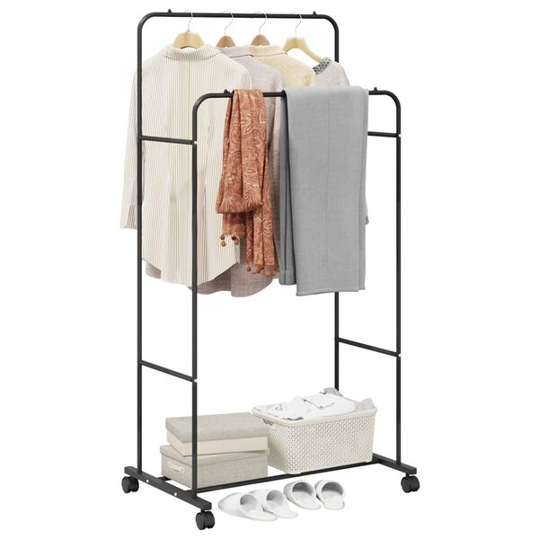 vidaXL Clothes Rack Plain Black 80 x 53 x 156 cm