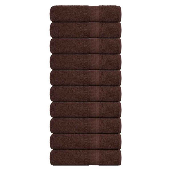 vidaXL Shower Towels "FROGN" 10 pcs Brown 70x140 cm 360 gsm