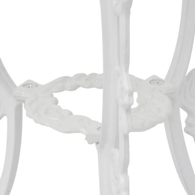 vidaXL 3 Piece Bistro Set Cast Aluminium White