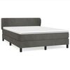 vidaXL Box Spring Bed with Mattress Dark Grey 140x190 cm Velvet