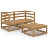 vidaXL 3 Piece Garden Lounge Set Honey Brown Solid Pinewood