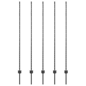 vidaXL Fence Post 5 pcs Grey 150 cm Steel