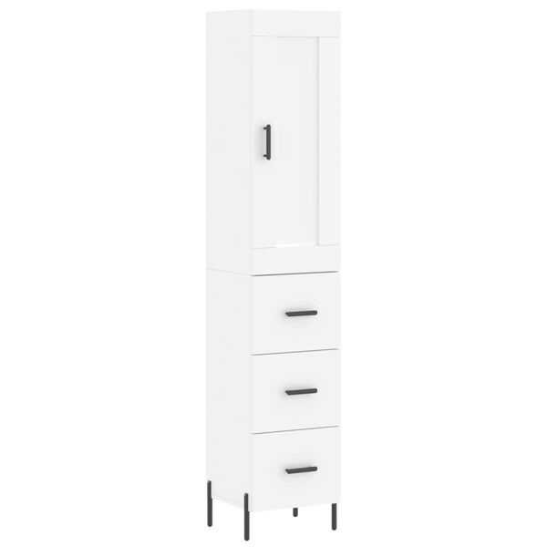 vidaXL Highboard White 34.5x34x180 cm Engineered Wood