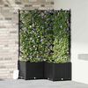 vidaXL Garden Planter 3 pcs Black 80 x 80 x 143 cm Steel