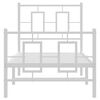 vidaXL Metal Bed Frame without Mattress with Footboard White 75x190cm