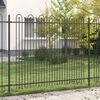 vidaXL Spike Arch Fence Black 200 x 200 cm Powder-Coated Steel