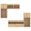 vidaXL 5 Piece TV Wall Units with LED Sonoma Oak Engineered Wood