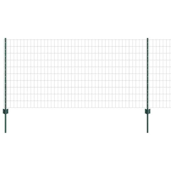 vidaXL Fence with Post Green 1 x 25 m Steel and PVC