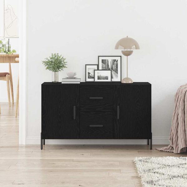 vidaXL Sideboard Black Oak 100 x 36 x 60 cm Engineered Wood