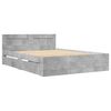 vidaXL Bed Frame with Headboard without Mattress Concrete Grey 140x200 cm