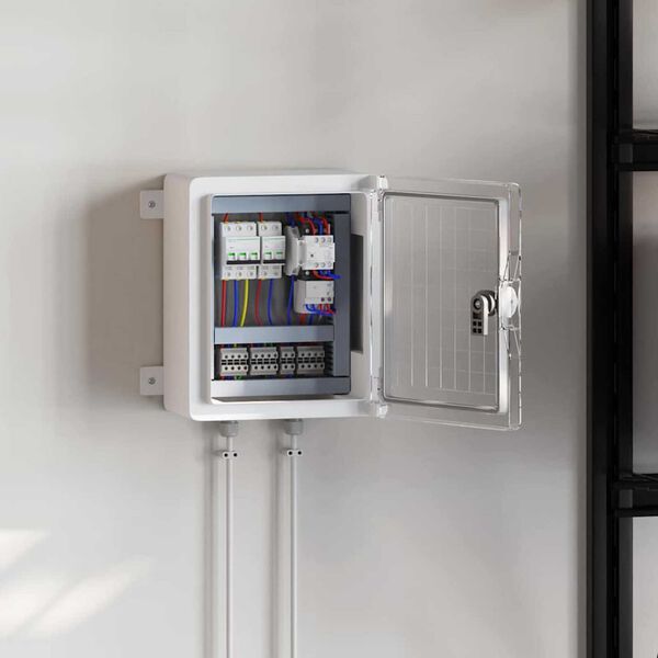 vidaXL Control Cabinet Grey 32 x 13 x 30 cm ABS Plastic