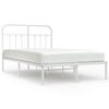 vidaXL Metal Bed Frame without Mattress with Headboard White 120x200cm