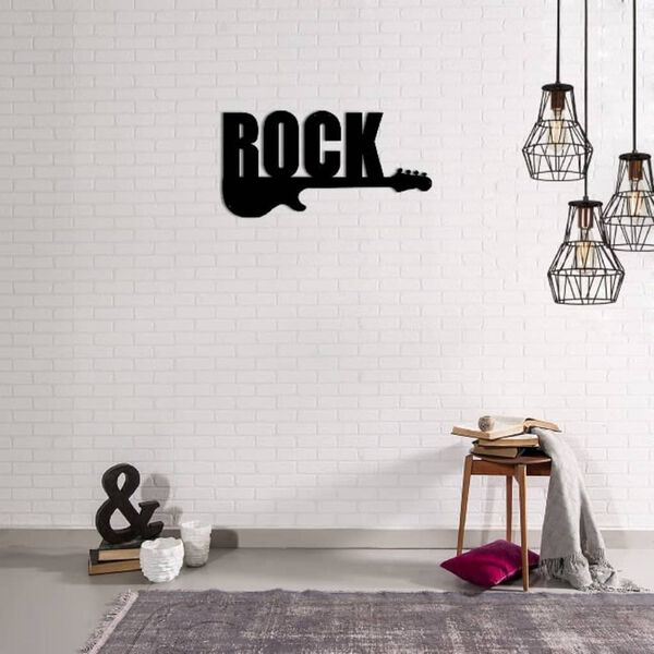 Homemania Wall Decoration Words 50x25 cm Steel Black