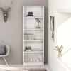 vidaXL 5-Tier Book Cabinet High Gloss White 60x24x175 cm Engineered Wood