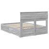 vidaXL Bed Frame with Drawer Grey Sonoma 150 x 200 cm Engineered Wood