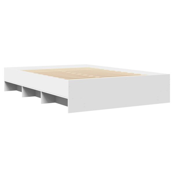 vidaXL Bed Frame without Mattress White 140x200 cm Engineered Wood