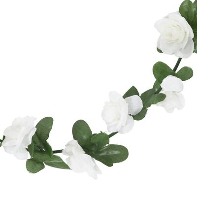 vidaXL Artificial Flower Garlands 6 pcs White 240 cm