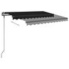 vidaXL Manual Retractable Awning with Posts 3.5x2.5 m Anthracite