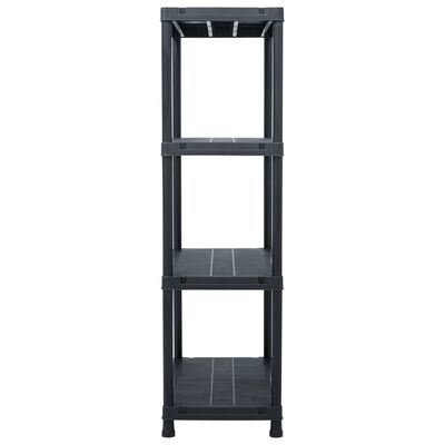 vidaXL Storage Shelf Rack Black 200 kg 80x40x138 cm Plastic