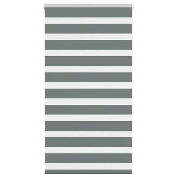 vidaXL Zebra Blind Dark Grey 85x100 cm Fabric Width 80.9 cm Polyester