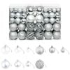 vidaXL 100 Piece Christmas Ball Set 3/4/6 cm Silver