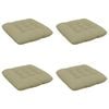 vidaXL Seat Cushions VIANEN 4 pcs 100% Polyester Light Green