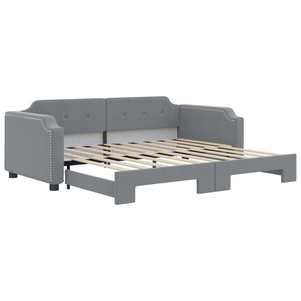 vidaXL Daybed with Trundle without Mattress Light Grey 90x190 cm Single