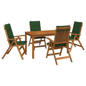 vidaXL 5-Piece Garden Dining Set Natural Solid Acacia Wood