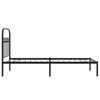 vidaXL Metal Bed Frame without Mattress with Headboard Black 90x200cm