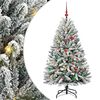 vidaXL Artificial Christmas Tree Green and White 150 cm PVC and Metal